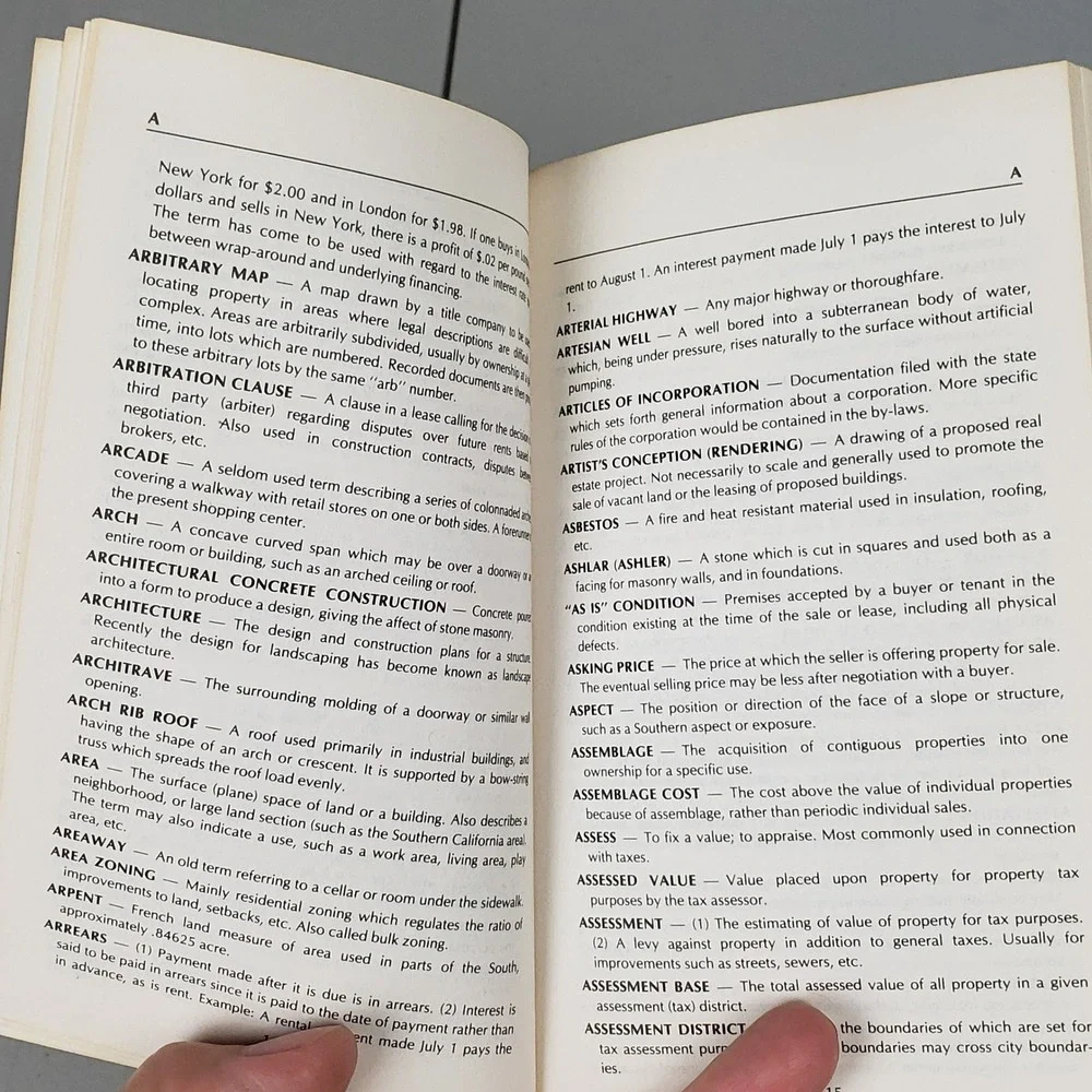 The Real Estate Dictionary 1979 Second Edition John Talamo Stewart Title Blue